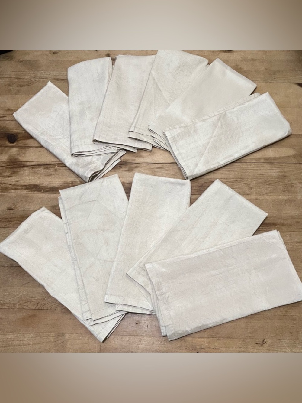 Bella Champagne Silk Table Napkins 11 Pce Set